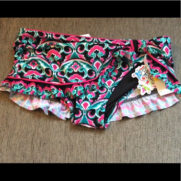 Becca Ruffle Swimwear Bottoms Medium NWT - Picture 1 of 5